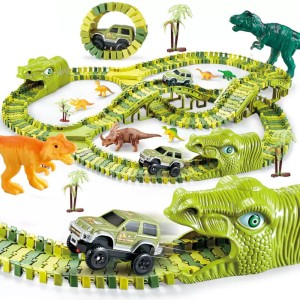 Tor wyścigowy samochodowy dla dzieci z dinozaurami XXXL 360 cm