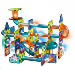 Klocki magnetyczne świecące tor kulkowy 110 elementów