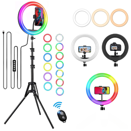 Lampa pierścieniowa RGB ze statywem i pilotem lemonplanet.png