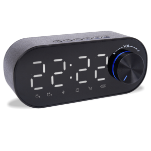 Zegar elektroniczny z głośnikiem bezprzewodowy bluetooth BT alarm budzik radio