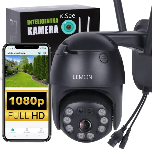 Kamera wifi do monitoringu Full HD  czujnik ruchu kolorowy tryb nocny iCSee LEMON QW25B czarna (1).webp