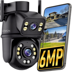 Podwójna kamera zewnętrzna wifi obrotowa do monitoringu domu czarna Falko Pro