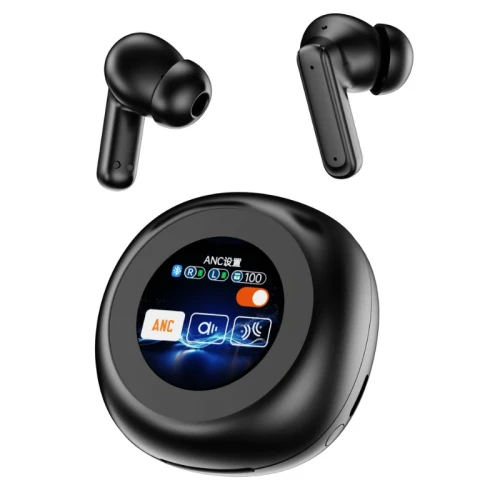 Słuchawki bezprzewodowe douszne dokanałowe z equalizerem bluetooth 5.4 wyświetlacz dotykowy Lemon YW13.webp