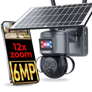 Kamera solarna 12x ZOOM GSM na kartę SIM Lte zewnętrzna obrotowa 6 Mpx Halcon