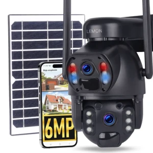 Kamera solarna GSM na kartę SIM Lte obrotowa z dwoma obiektywami Lemon Solaris