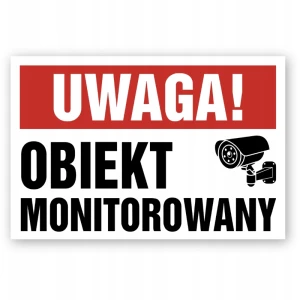 Tablicza informacyjna Uwaga obiekt monitorowany PCV 30x20x0,3 cm 