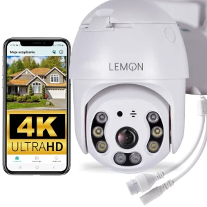 Kamera wifi obrotowa 4K 8mpx zewnętrzna do monitoringu domu z alarmem ZOOM QW80