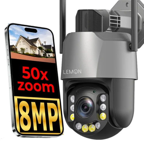 Kamera WiFi zewnętrzna 50x zoom hybrydowy 8MP obrotowa Lemon Titan Z50.webp