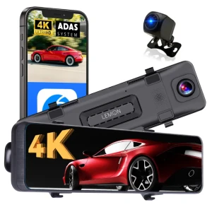 Kamera samochodowa 4K ADAS wideorejestrator  wifi 10" w lusterku z kamerą cofania LEMON HZ-850
