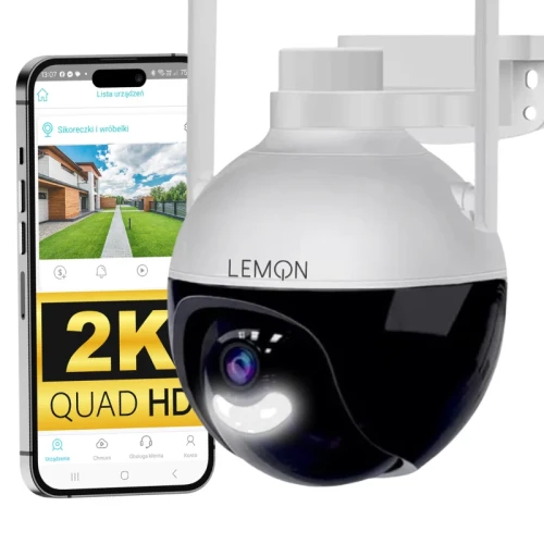 Kamera zewnętrzna WiFi obrotowa ze śledzeniem Lemon Silva.webp
