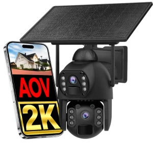 Kamera solarna 4G z monitoringiem 24/7 AOV śledzeniem i dwoma obiektywami Lemon AOV