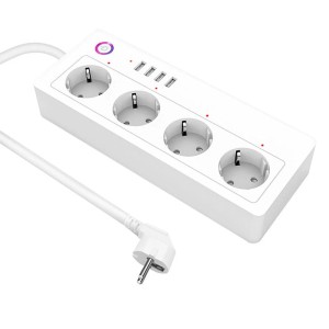 Listwa zasilająca wifi 16A z 4 gniazdami AC i 4 portami USB, XS-A26