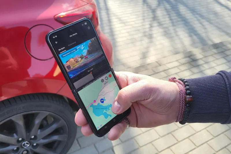 Podgląd w telefonie nagrań z kamery samochodowej